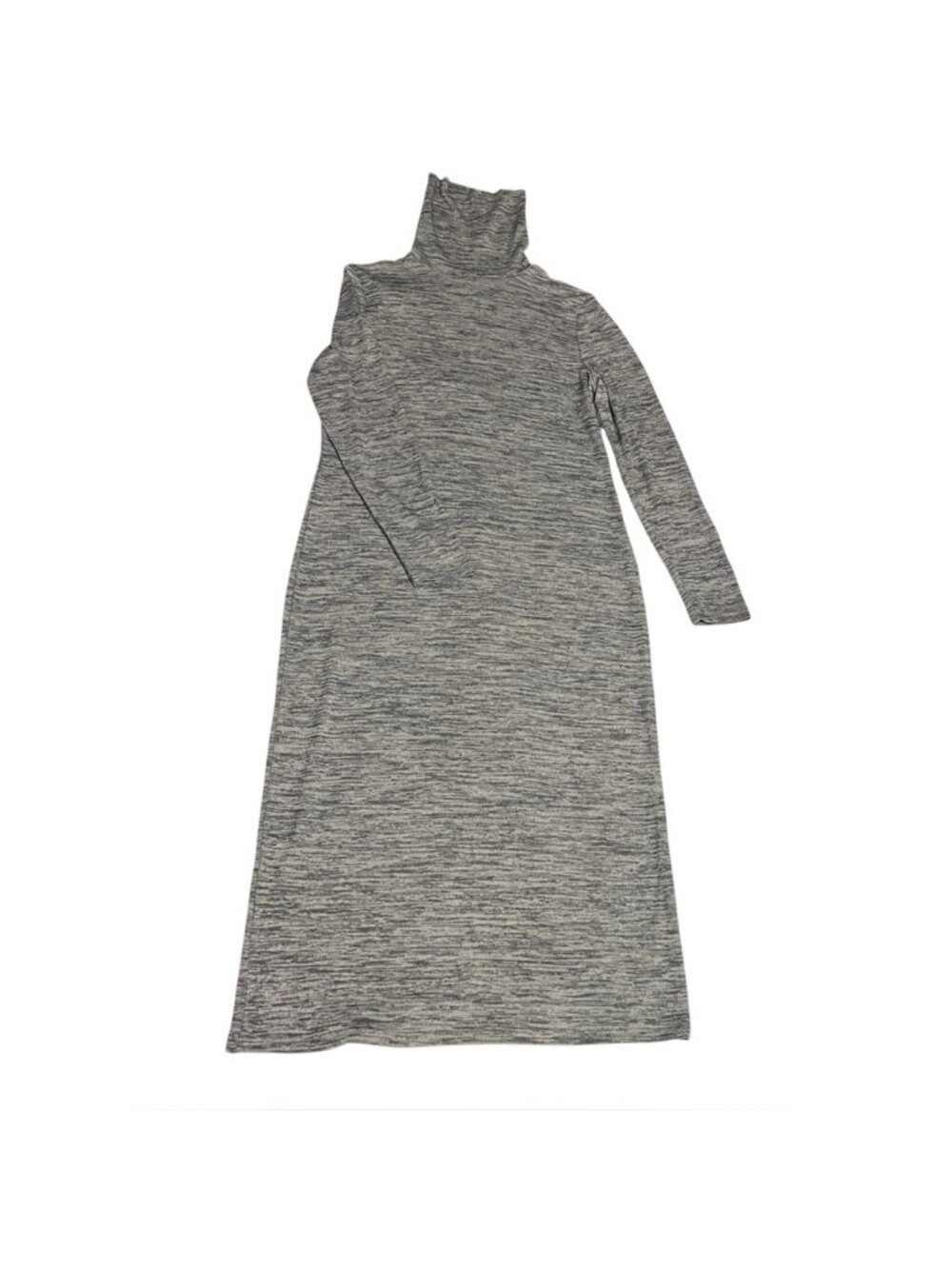 Kensie Grey Knit Turtleneck Midi Sweater Dress Medium